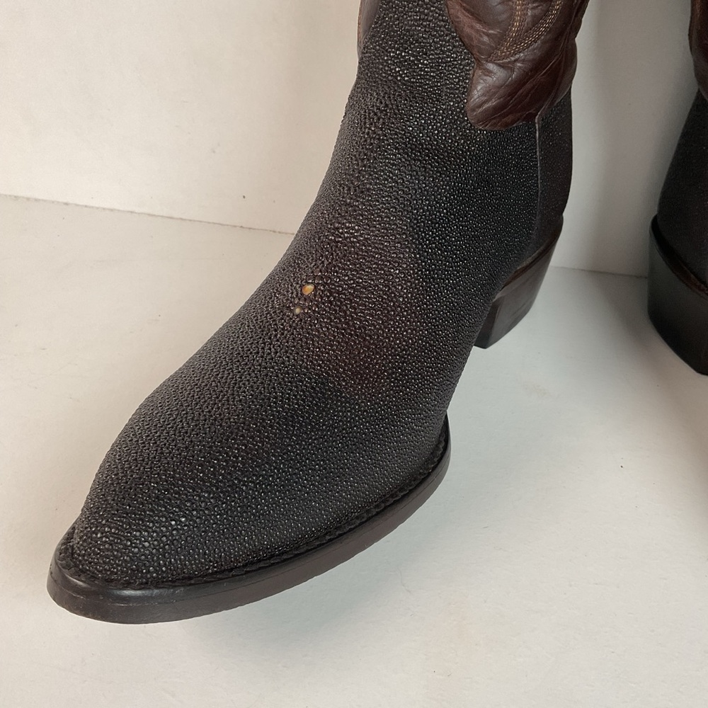 Alvies Rickshaw Stingray Cowboy Boots 10.5 E Exotic - Picture 13 of 16
